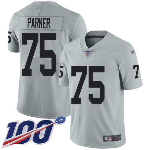 Men Oakland Raiders Limited Silver Brandon Parker Jersey NFL Football 75 100th Season Inverted Jersey